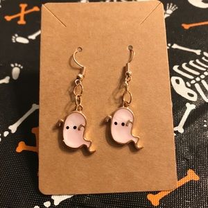 Halloween Handmade Earrings - Light Pink Ghosts